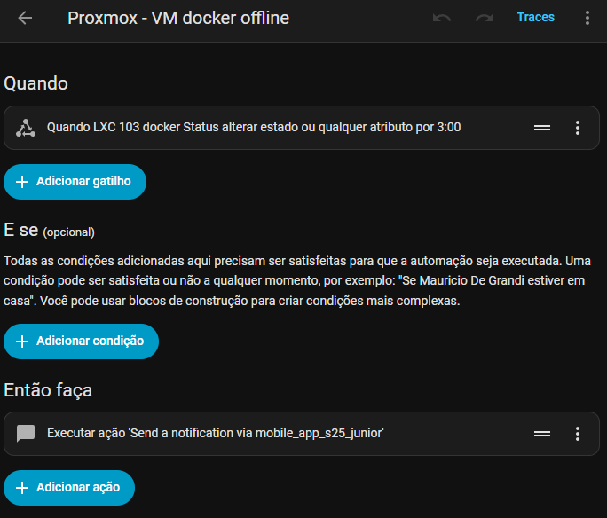 Automacao de alerta para LXC Docker